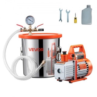 VEVOR Υψηλής Απόδοσης Μονοβάθμια Αντλία Κενού με Χωρητικότητα 11,36... VEVOR Υψηλής Απόδοσης Μονοβάθμια Αντλία Κενού με Χωρητικότητα 11,36...