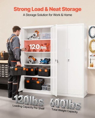 VEVOR Λευκός Μεταλλικός Κλειδωμένος Αποθηκευτικός Ντουλάπας 175 cm ... VEVOR Λευκός Μεταλλικός Κλειδωμένος Αποθηκευτικός Ντουλάπας 175 cm ...