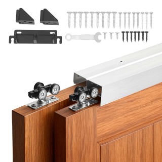 VEVOR Κιτ Συρόμενης Πόρτας 1219 mm από Αλουμίνιο, Ομαλή και Αθόρυβη...