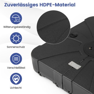 Costway Τετράγωνη Βάση Ομπρέλας 170 κιλών με Ρόδες, Γεμιζόμενη, HDP...