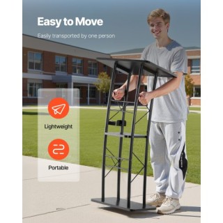 VEVOR Βάθρο Ομιλητή 47 Καμπυλωτό Μεταλλικό Αναλόγιο με Ράφι Αποθήκε...