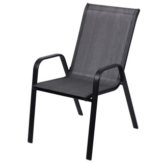 Galileo Εξωτερική Καρέκλα με Μπράτσα από Χάλυβα Άνθρακα, PVC και Πο...
