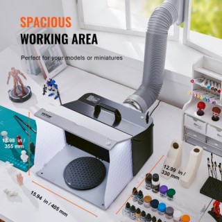 Φορητός Θάλαμος Ψεκασμού VEVOR με Διπλούς Ανεμιστήρες για Αερογράφο...