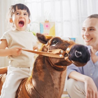 HOMCOM Παιδικό Κουνιστό Άλογο για Παιδιά 2+ Ετών με Χλιμίντρισμα, Σ...