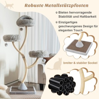 Costway Πύργος Γάτας 178 εκ. με Μεταλλικό Σκελετό και Πολλαπλές Ζών...