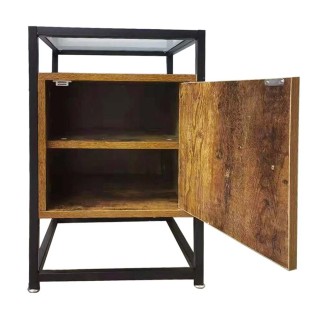 BAKAJI Τραπεζάκι Καναπές Έπιπλο Κομοδίνο από Μέταλλο Ξύλο και Γυαλ... BAKAJI Τραπεζάκι Καναπές Έπιπλο Κομοδίνο από Μέταλλο Ξύλο και Γυαλ...