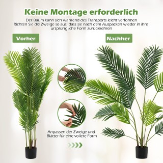 Costway Σετ 2 Τεχνητές Φοίνικας Αρέκα 140 cm με Γλάστρα HZ10329GN-2 Costway Σετ 2 Τεχνητές Φοίνικας Αρέκα 140 cm με Γλάστρα HZ10329GN-2