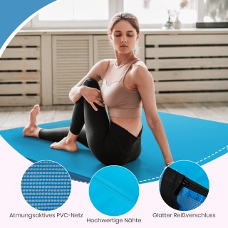Costway  Πτυσσόμενο Μπλε Στρώμα Γυμναστικής 122 x 122 cm, Διπλής Αν...