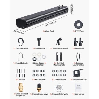 VEVOR  4.5 Γαλ Δεξαμενή Νερού Οροφής με Προστατευτικό Πάνελ  CDJSXZ...