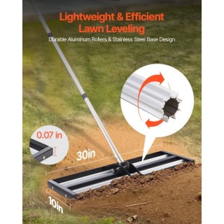 VEVOR Ράβδος Εξομάλυνσης Χλοοτάπητα 30x10in με Ρυθμιζόμενη Λαβή 83,... VEVOR Ράβδος Εξομάλυνσης Χλοοτάπητα 30x10in με Ρυθμιζόμενη Λαβή 83,...