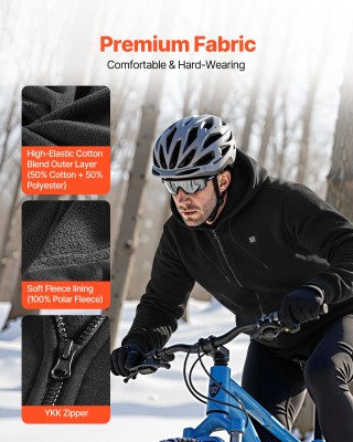 VEVOR Θερμαινόμενη Unisex Ζακέτα Φούτερ για Χειμερινές Δραστηριότητ...