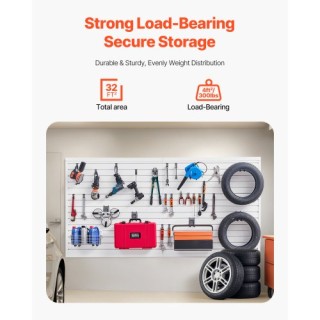 VEVOR Πάνελ Σχάρας PVC Λευκό 8x4 ft με Αξεσουάρ για Γκαράζ BTQBPVC3... VEVOR Πάνελ Σχάρας PVC Λευκό 8x4 ft με Αξεσουάρ για Γκαράζ BTQBPVC3...