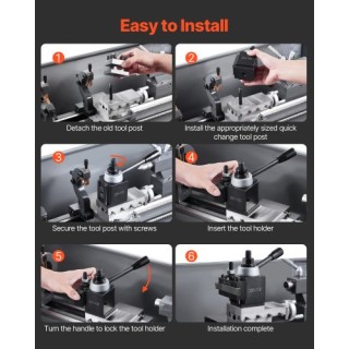 VEVOR Σετ 8 Τεμαχίων Βάσεις Εργαλείων Ταχείας Αλλαγής για Τόρνο 6-1...