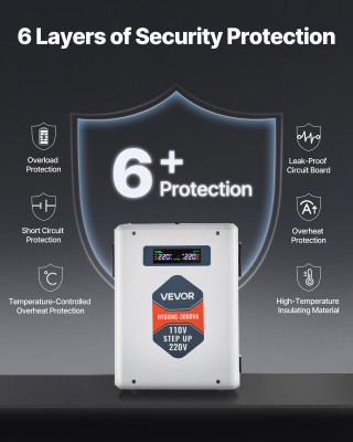 VEVOR 3000VA Βαρέως Τύπου Μετατροπέας Τάσης 110V σε 220V (2400W max... VEVOR 3000VA Βαρέως Τύπου Μετατροπέας Τάσης 110V σε 220V (2400W max...