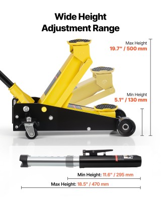 VEVOR Χαμηλού Προφίλ Υδραυλικός Γρύλος Δαπέδου 3 Τόνων από Ατσάλι μ... VEVOR Χαμηλού Προφίλ Υδραυλικός Γρύλος Δαπέδου 3 Τόνων από Ατσάλι μ...