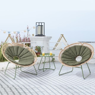 Shally Dogan Σετ 3 Τεμάχια Έπιπλα Κήπου από Πολυρατάν Τραπέζι και ... Shally Dogan Σετ 3 Τεμάχια Έπιπλα Κήπου από Πολυρατάν Τραπέζι και ...