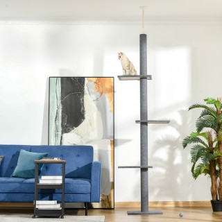 PawHut  Δέντρο Αναρρίχησης για Γάτες με 4 Επίπεδα και Ρυθμιζόμενο Ύ...