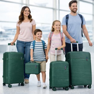 PROVITERA Σετ 3+1 Βαλίτσες Σκληρές με Beauty Case Τρόλεϊ Πράσινο Ελ...