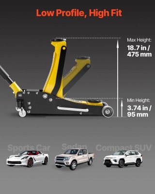 VEVOR Υδραυλικός Γρύλος 2,5 Τόνων για Αυτοκίνητα & SUV - Χαμηλού Πρ... VEVOR Υδραυλικός Γρύλος 2,5 Τόνων για Αυτοκίνητα & SUV - Χαμηλού Πρ...