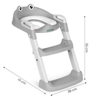ECOTOYS Μειωτήρας τουαλέτας  με Σκάλες και Σκαλοπάτι Γκρι PP8001-Grey