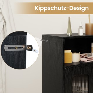 Costway Ντουλάπι Μπάνιου  83 x 30 x 60 cm με 2 Πόρτες & Ρυθμιζόμενα...