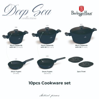 Berlinger Haus  Σετ Μαγειρικά Σκεύη από Αλουμίνιο Matt Blue με Αντι...