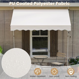 Costway Ρυθμιζόμενη Λευκή Τέντα 250cm Χωρίς Τρυπάνι με Μανιβέλα NP1... Costway Ρυθμιζόμενη Λευκή Τέντα 250cm Χωρίς Τρυπάνι με Μανιβέλα NP1...