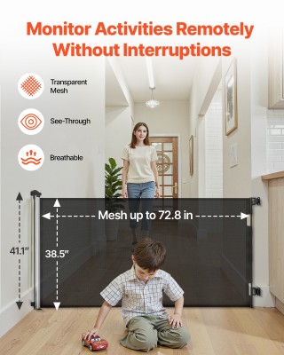 VEVOR Πτυσσόμενη Παιδική Πύλη, Πλάτος έως 1850 mm, Ύψος 980 mm, Μαύ... VEVOR Πτυσσόμενη Παιδική Πύλη, Πλάτος έως 1850 mm, Ύψος 980 mm, Μαύ...