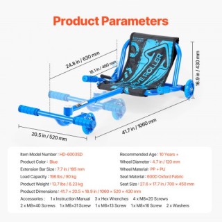 VEVOR Σκούτερ με Κίνηση Ζιγκ-Ζαγκ για Παιδιά 10+ Ετών, Ιδανικό για ...