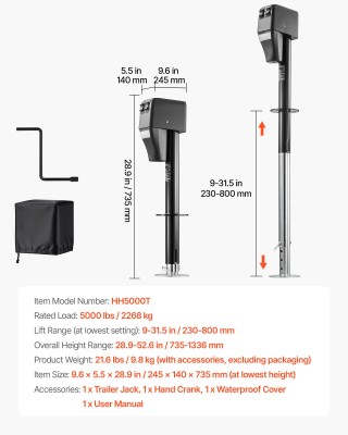 VEVOR Ηλεκτρικός Γρύλος Τρέιλερ 2268kg με Αδιάβροχο Κάλυμμα & LED Φ... VEVOR Ηλεκτρικός Γρύλος Τρέιλερ 2268kg με Αδιάβροχο Κάλυμμα & LED Φ...
