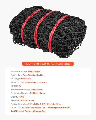 VEVOR Δίχτυ Στρογγυλής Δεμάτισης Σανό για Άλογα, PE Υλικό, Σχέδιο Χ... VEVOR Δίχτυ Στρογγυλής Δεμάτισης Σανό για Άλογα, PE Υλικό, Σχέδιο Χ...