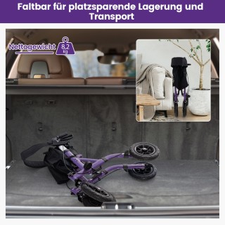 Costway Περπατούρα με Πνευματικούς Τροχούς και Ρυθμιζόμενα Χερούλια...