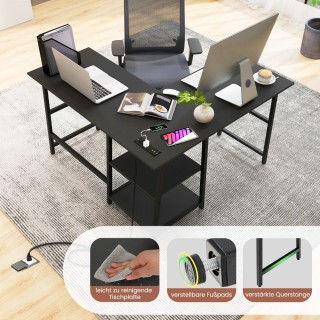 Costway Μοντέρνο Γραφείο Υπολογιστή σε Σχήμα L με Ενσωματωμένο Στα... Costway Μοντέρνο Γραφείο Υπολογιστή σε Σχήμα L με Ενσωματωμένο Στα...