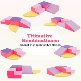 Costway Σετ 4 Μεγάλων Ροζ Αφρώδους Τουβλών για Παιχνίδι & Αναρρίχησ... Costway Σετ 4 Μεγάλων Ροζ Αφρώδους Τουβλών για Παιχνίδι & Αναρρίχησ...