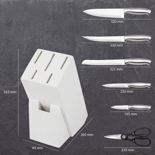 Σετ Μαχαιριών Ανοξείδωτα με Ξύλινη Βάση C-MBS4018-White CLASSBACH Σετ Μαχαιριών Ανοξείδωτα με Ξύλινη Βάση C-MBS4018-White CLASSBACH