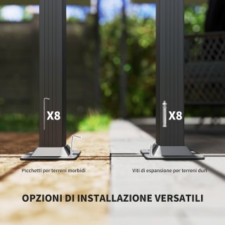 Outsunny Πέργκολα Gazebo 4x4 μ με ανασυρόμενη οροφή, 8 βίδες και 8... Outsunny Πέργκολα Gazebo 4x4 μ με ανασυρόμενη οροφή, 8 βίδες και 8...