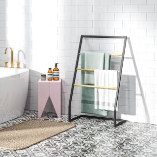 HOMCOM Κρεμάστρα Πετσετών με 4 Ράβδους από Ατσάλι και Μπαμπού 60x35... HOMCOM Κρεμάστρα Πετσετών με 4 Ράβδους από Ατσάλι και Μπαμπού 60x35...