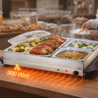 KUMTEL Ηλεκτρικός Θερμαντήρας Τροφίμων Inox 300W με 4 Δοχεία 64x36.... KUMTEL Ηλεκτρικός Θερμαντήρας Τροφίμων Inox 300W με 4 Δοχεία 64x36....