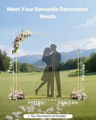 VEVOR Σετ Χρυσών Μεταλλικών Σταθερών Στατών Αψίδας 2.2 μ & 1.8 μ γι... VEVOR Σετ Χρυσών Μεταλλικών Σταθερών Στατών Αψίδας 2.2 μ & 1.8 μ γι...