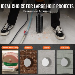 VEVOR Πυρήνας Διάτρησης 4 Υγρού/Ξηρού Διαμαντιού για Τούβλο και Μπλ...