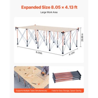 VEVOR Φορητή Πτυσσόμενη Εργαλειοθήκη 2455 x 1260 mm 2724 kg BXSGZTP...