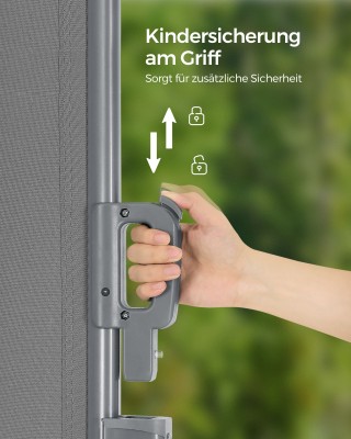 SONGMICS Αναδιπλούμενη Πλευρική Τέντα Γκρι 1.8 x 3.5 m GSA185G SONGMICS Αναδιπλούμενη Πλευρική Τέντα Γκρι 1.8 x 3.5 m GSA185G