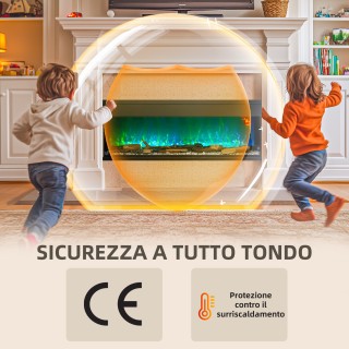 HOMCOM Εντοιχισμένο και επιτοίχιο ηλεκτρικό τζάκι 1800W με ρυθμιζό... HOMCOM Εντοιχισμένο και επιτοίχιο ηλεκτρικό τζάκι 1800W με ρυθμιζό...