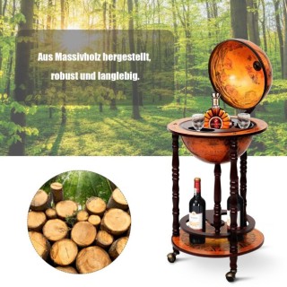 Ξύλινο Μπαρ Υδρόγειος - Κάβα για Κρασιά 88 cm x 45 cm x 45 cm COSTW...