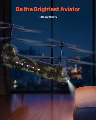 VEVOR Στρατιωτικό RC Ελικόπτερο 2.4GHz με 3.5 Κανάλια και LEΔ Φώτα ...