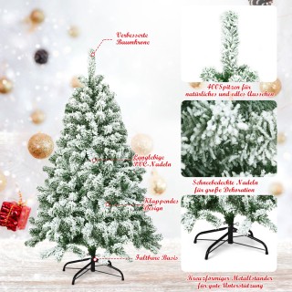 Costway  Τεχνητό χριστουγεννιάτικο δέντρο με μεταλλική βάση και PVC...