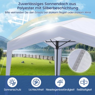 Costway Σπαστό Σταθερό Αδιάβροχο Κιόσκι 3x3μ με Ρολοσακούλα, Πασσάλ...