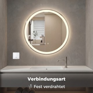 Costway Στρογγυλός Καθρέφτης Ø80 cm με LED Φωτισμό, Ρυθμιζόμενη Φωτ... Costway Στρογγυλός Καθρέφτης Ø80 cm με LED Φωτισμό, Ρυθμιζόμενη Φωτ...