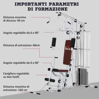 HOMCOM Πολυλειτουργικός Σταθμός Γυμναστικής 150x110x210 εκ. A91-134