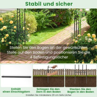 Costway Κήπος Αψίδα Σχάρα για Αναρριχώμενα Φυτά με Μεταλλικούς Σωλή... Costway Κήπος Αψίδα Σχάρα για Αναρριχώμενα Φυτά με Μεταλλικούς Σωλή...